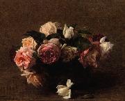 Henri Fantin-Latour Fleurs roses, sin fecha oil painting reproduction